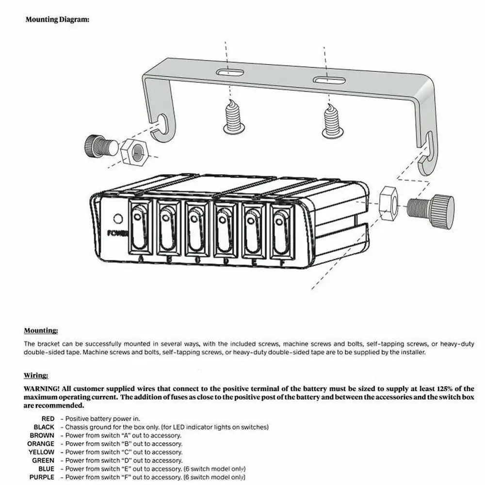 Универсальная панель переключателя с 6 клавишами прочный алюминиевый тумблер