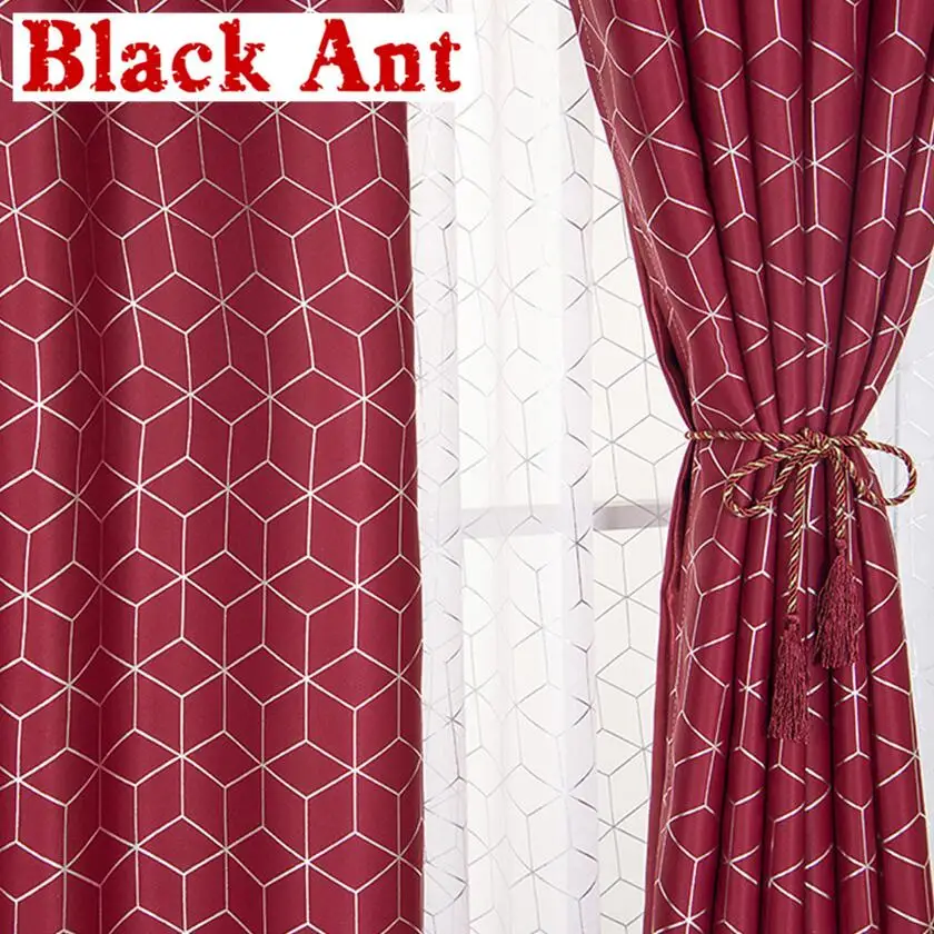 Современные однотонные Клетчатые Занавески на окна плотная шторка в спальню