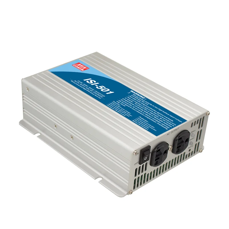 ISI-501-112/124/148 /212/224/248  500W Meanwell True Sine Wave DC-AC Inverter with MPPT Solar Charger 100-240VAC 10.5-60VDC
