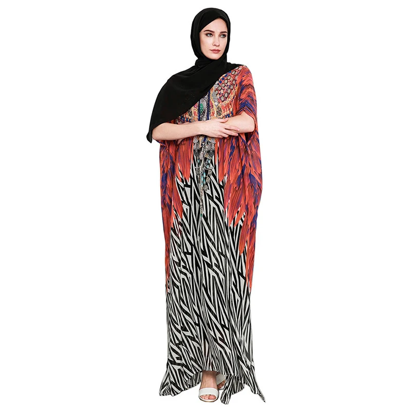 

Ramadan Eid Mubarak Clothing Print Arabian Summer Dress Ethnic Style Muslim Women Dress Abaya Dress Islamic Dating Evening Dress