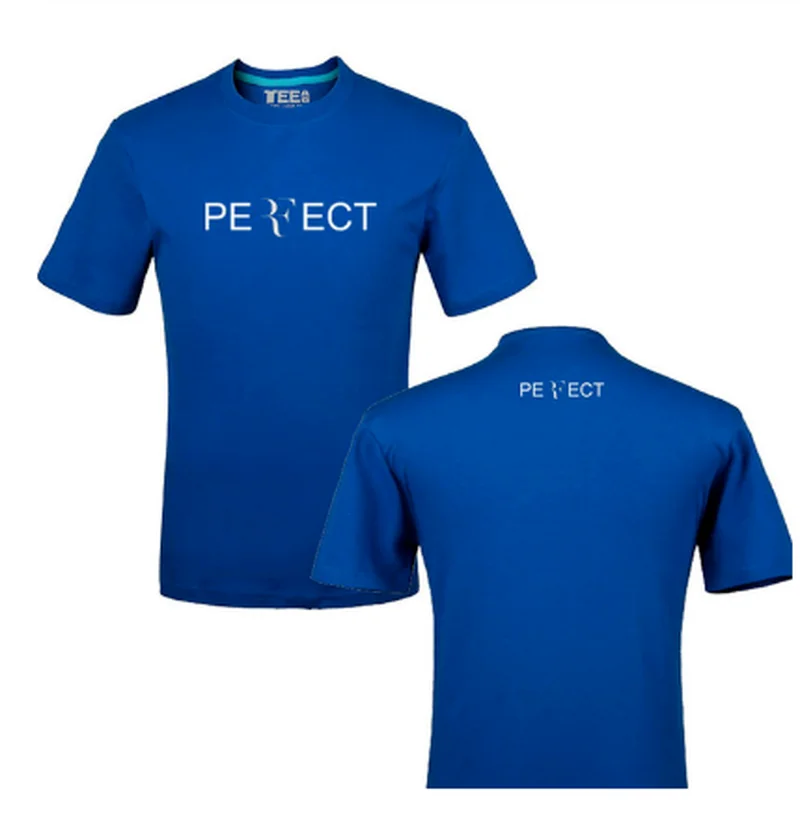 

2021 Creative design RF roger federer logo t shirt solid color cotton T Shirt Men's New Arrival Style Short Sleeve Men t-shirt