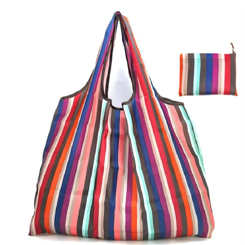 

Foldable Eco-friendly Shopping Bag Light Waterproof Portable Large Thick Gift Bag Supermarketn Encryption nylon Shopping Bag