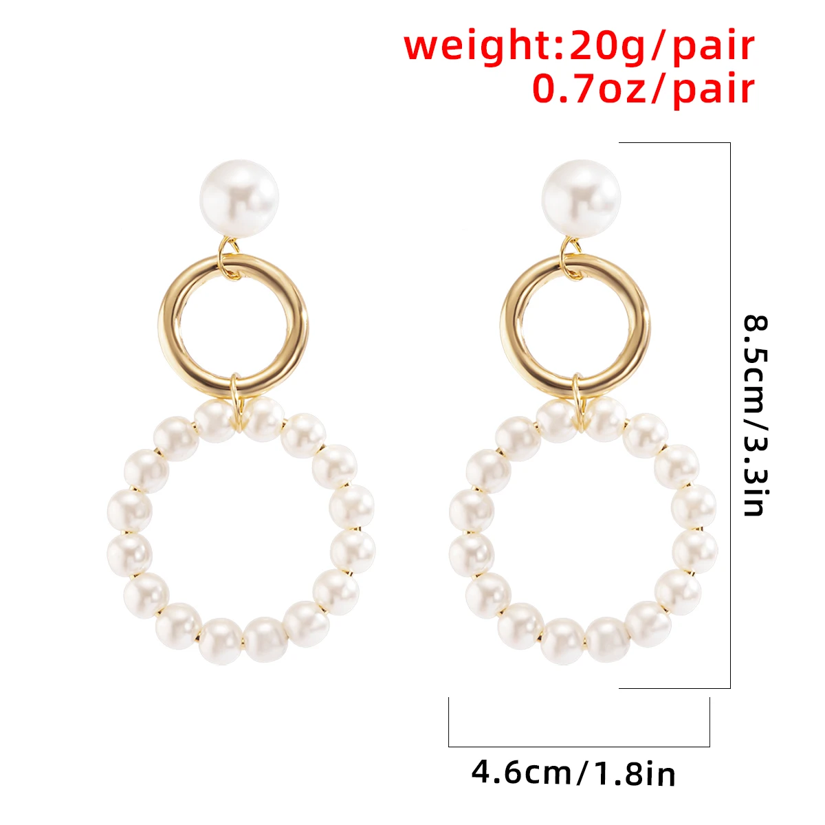 

Hot Sale Korean Elegant Boho Beaded Drop Earrings For Women Fashion Geometric Boucle Imitation Pearls Dangle Wedding Jewelry