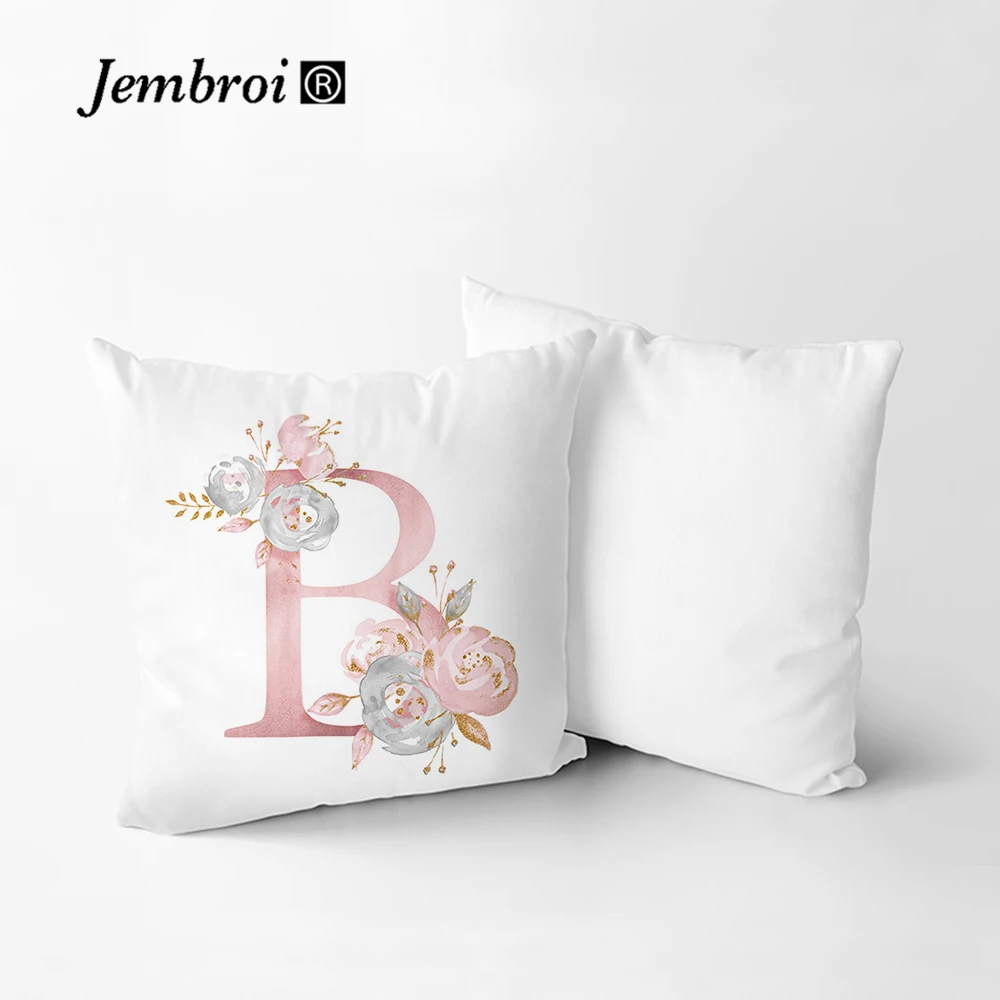 

Rose Gold Pink English Letter Cushion Cover Valentine's Day Gifts Kissen Decorative Throw Pillowcase for Couch Car Sofa Home