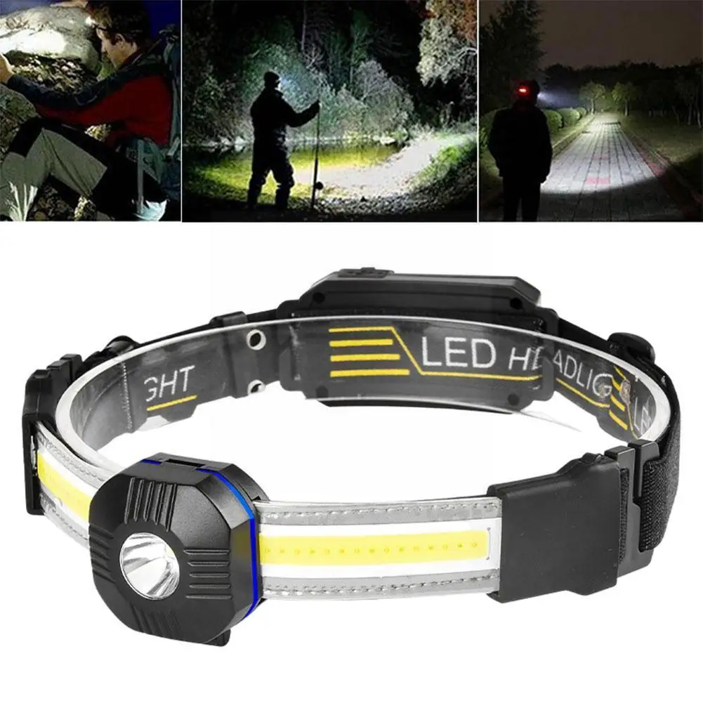 

Черный светодиодный + cob Usb Перезаряжаемый Фонарь для рыбалки 1200 мА портативный фонарь Мини водонепроницаемый фонарик с режимами освещения ...