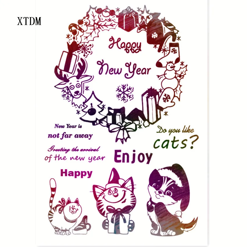 Горячая продажа Новый год Кот прозрачный значок/силиконовый Валик Для