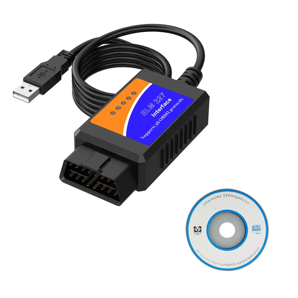 ELM327 ELM 327 оборудование V1.5 программное обеспечение V2.1 пластик OBDII EOBD сканер шины