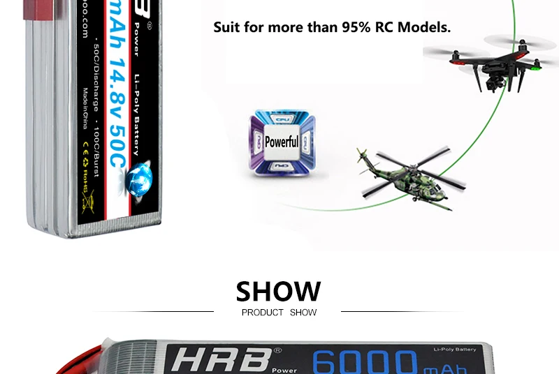 HRB 4S 14,8 V 6000mah Lipo батарея 50C XT60 XT90 XT90-S EC5 Deans T XT150 AS150 RC FPV Дрон самолеты вертолет автомобиль грузовик запчасти