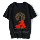 Мужская забавная футболка, футболка с надписью Let That Ass Go Buddha, Мужская футболка с круглым вырезом и коротким рукавом, хлопковые футболки, уличная одежда