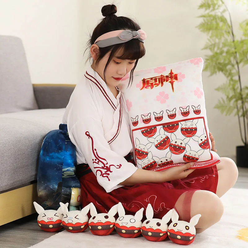 Genshin-almohada Klee de la bomba Dodoco, mu&ntilde;eco de peluche de limo, juego de coj&iacute;n Genshin Impact, accesorios de Cosplay, regalo del D&iacute;a de San Valent&iacute;n, 30cm-4