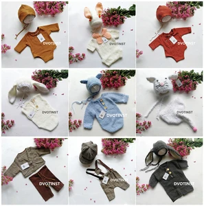 Повязка на голову для новорожденных DVOTINST, вязаное крючком для детей, 2 шт.