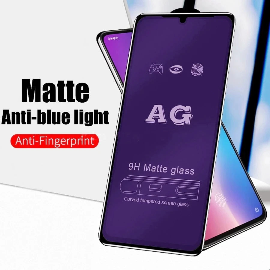 

1-2Pcs Matte Anti-blue Light Protective Glass for Redmi Note 10 9 Pro 9s 9t Frosted Screen Protector for Mi Poco X3 F3 M3 F2 Pro