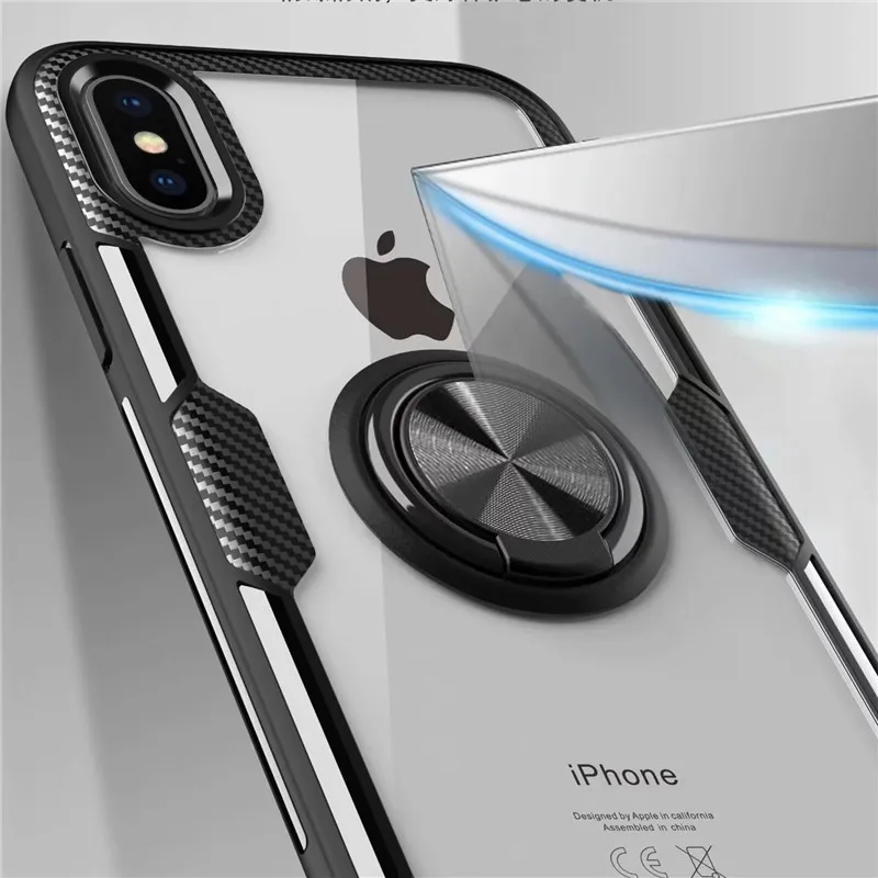 Роскошный чехол для iphone 8 7 6 6S Plus с магнитным кольцом автомобильный держатель