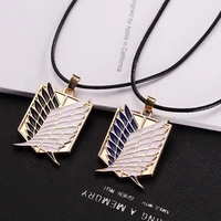 attack on titan necklace wings of liberty pendants shingeki no kyojin leather chain gold cosplay prop jewelry accessories gifts