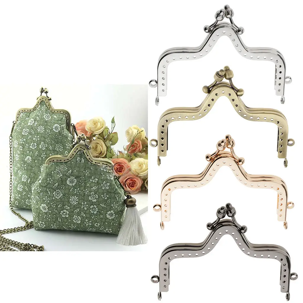 

Hand Crafted Sew in Metal Coin Purse Frame Kiss Clasp Handle Bag Making Findings DIY Accessories