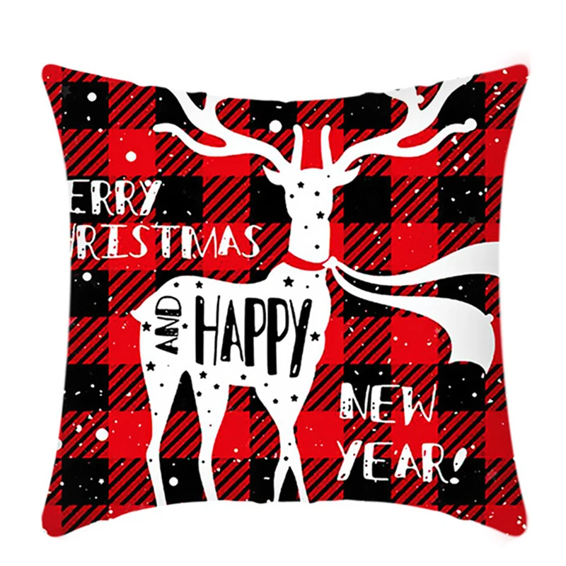 

Decoration Cushions Cover Christmas Print Pillowcase Decoration Pillows For Sofa Living Room Soft Sofa Cushion Cover Home Decor