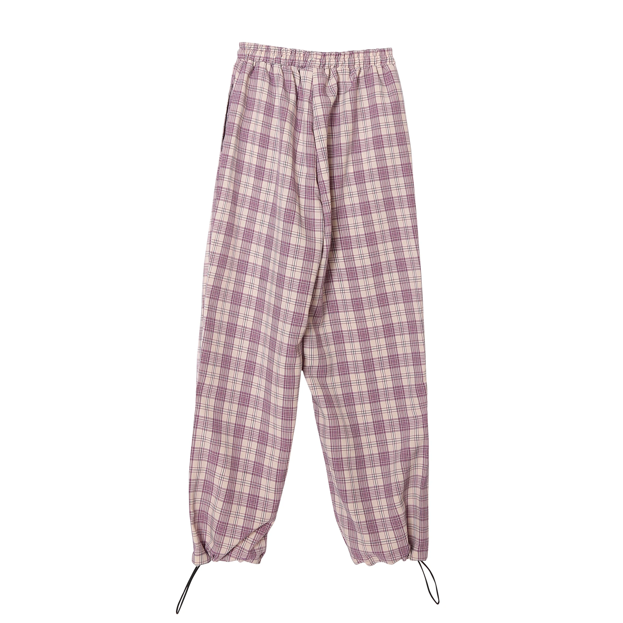 Игривые женские брюки в стиле преппи клетку повседневные свободные с талией