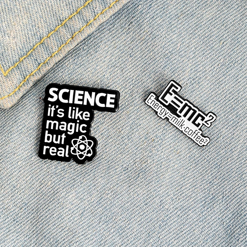 

Formula Fun Interpretation Enamel Pins E=mc2(Energy=milk*coffee2) Science Brooches Badges Fashion Pins for Friends Wholesale