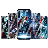 thor marvel hero for xiaomi redmi k40 k30 k20 pro plus 9c 9a 9 8a 7 luxury shell tempered glass phone case cover