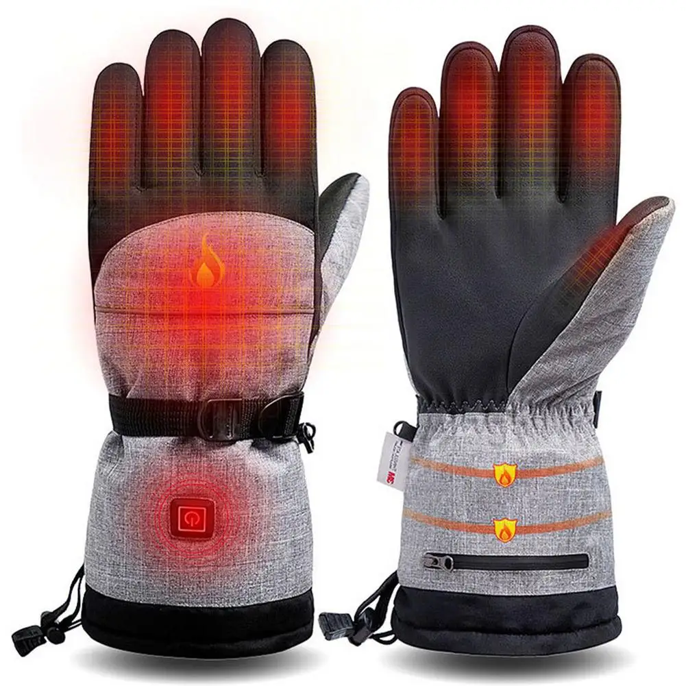 

1 Pair Electric Heating Snowmobile Ski Gloves Touchscreen Snow Mittens Windproof Waterproof Men Women Snowboard Skiing Gloves