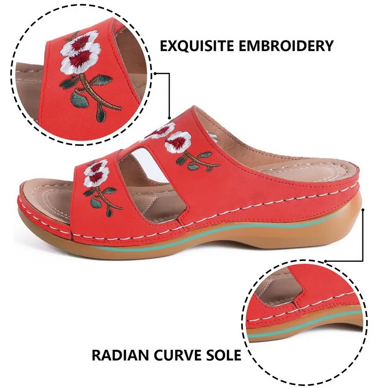 

2021 Woman Summer Sweet hollow flowers flat Sandals Buckle Casual Sewing Women Shoes Female Ladies Platform Retro Sandalias