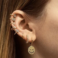 women fashion gold damskie earrings 26 letters clip the new 2021 diamond encrusted ear bones personalitybts