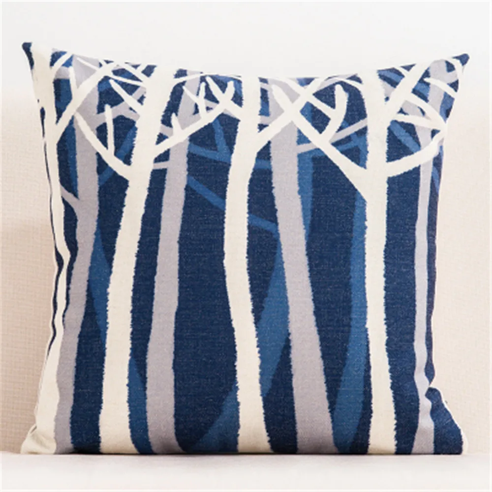 Рождественское украшение квадратная декоративная подушка чехол синяя