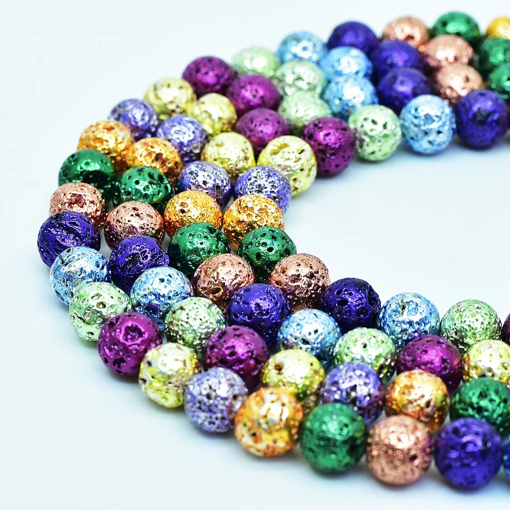 Круглые широкие бусины Asingeloo из лавового гематита с натуральным камнем нитка 10 мм