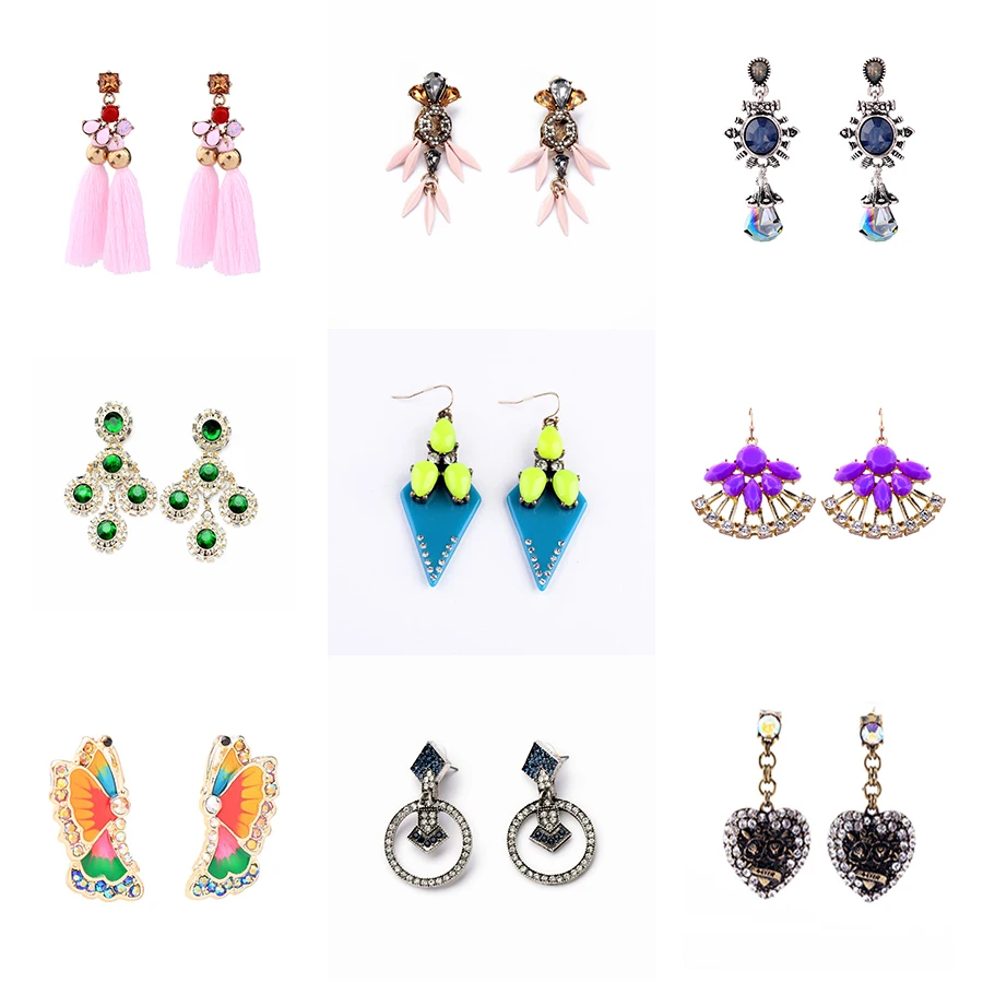 Распродажа эффектные висячие серьги акриловые яркого цвета хрустальные