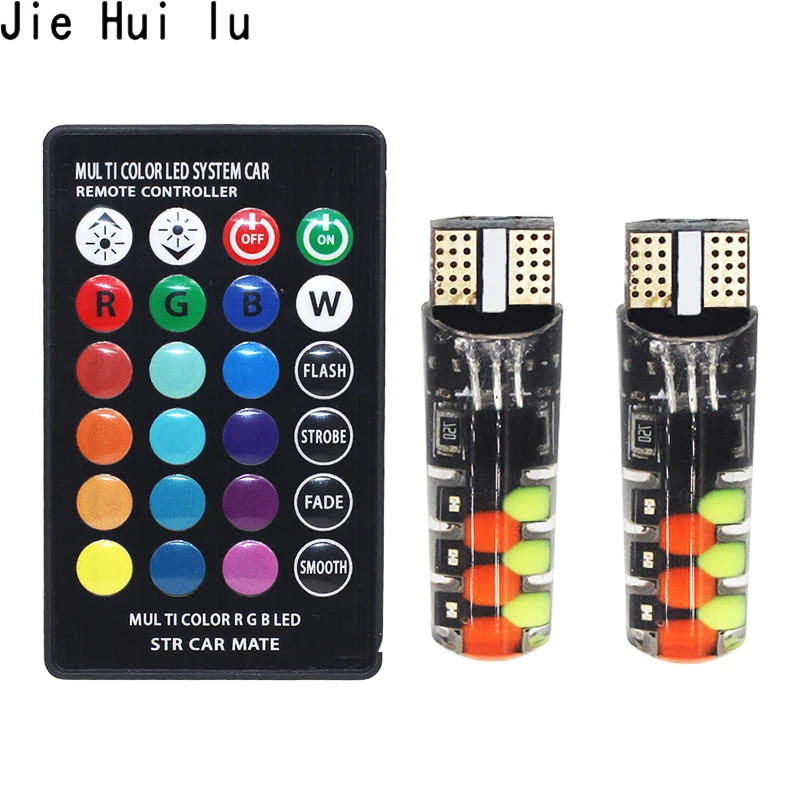 Новый универсальный автомобильный светодиод W5W T10 RGB COB 12SMD габаритные огни s