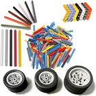 Запасные части для X Technic модели крупными партиями, аксессуары для строительных блоков, электрошок, шестерня-коннектор, оси, колеса, шкив, луч