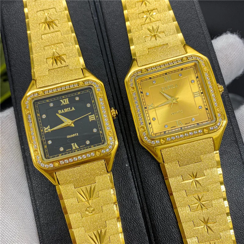 24K Thick Plated Adornment Temperament of Alluvial Gold Watch The New 2021 Contracted and Fashionable Luxury gold Watch