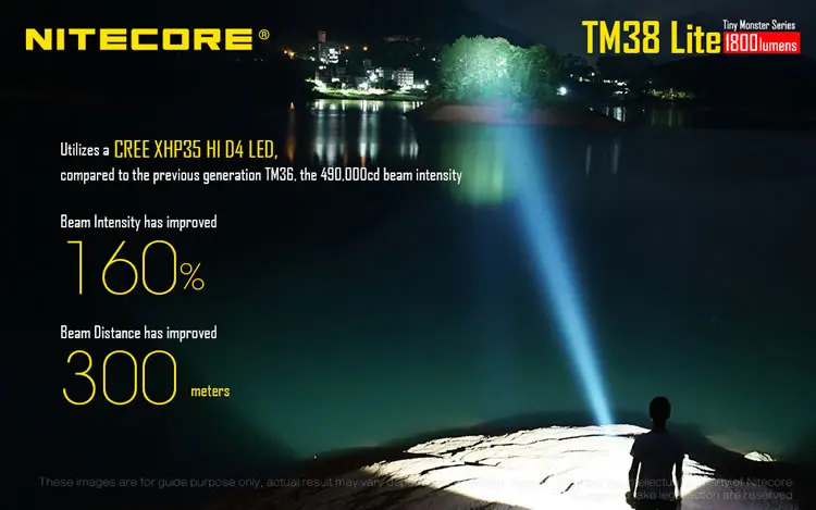 NITECORE TM38 Lite перезаряжаемый фонарик CREE XHP35 HI D4 max 1800 люмен наружный прожектор луч фонарь 1400 м