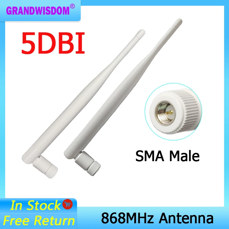 

1-2 шт., антенна 868 МГц 5 дБи sma male 915 МГц