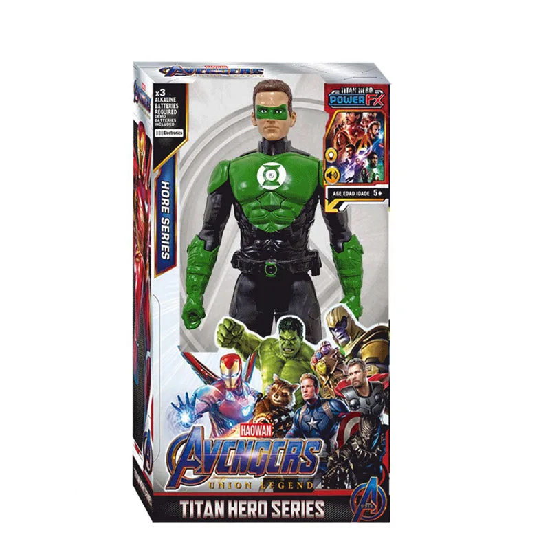 No box Green lantern 30 см Marvel Мстители Веном Бэтмен Супермен флэш танос Халк Росомаха Черная пантера Человек-паук фигурка куклы игрушки для детей - Color: No box Green lantern