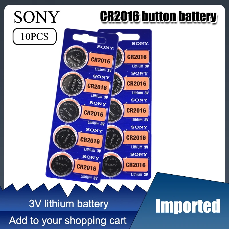 10 шт. Sony 3V CR2016 литий Монета клетки Кнопка Батарея CR 2016DL2016 KCR2016 LM2016 BR2016 для часы с