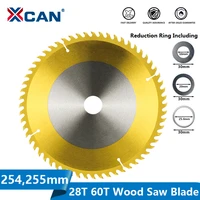 xcan 254 255mm tct circular saw blade titanium coated carbide cutting dics for cut woodpvc tube wood cutting blade