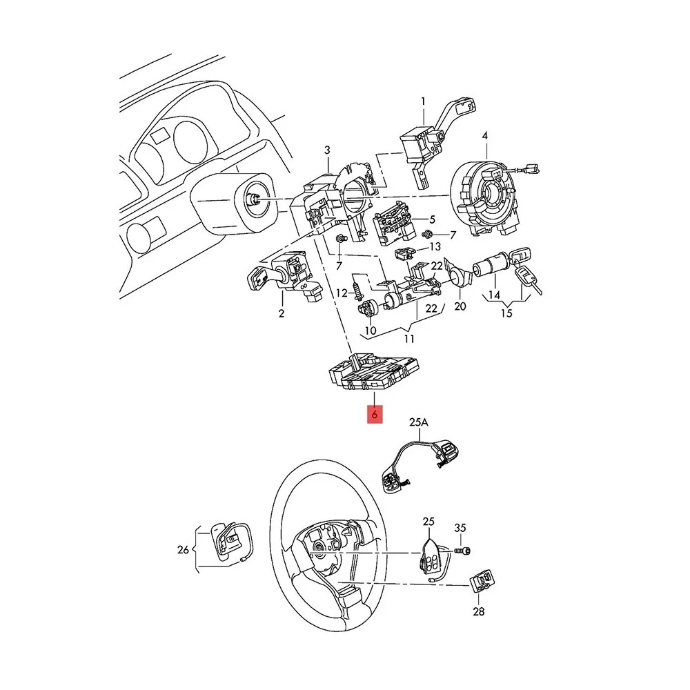 

For Golf Plus Tiguan Touran Bora Eos Superb Seat 1K0 953 549 CE Cruise Steering Wheel Control Modul 1K0953549CD
