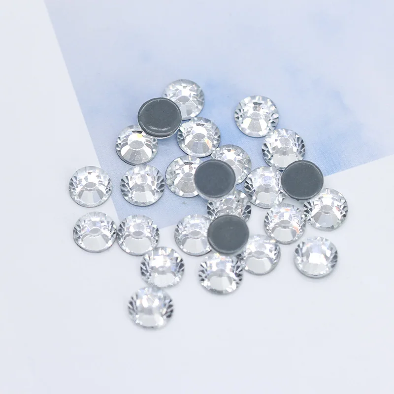 clear 144p 5A SS12-ss30 41-Цвета гладить на Стразы с прямой основой с украшением в виде кристаллов Стразы с плоской задней частью, горячая фиксация, супер яркие Стразы Стекло камень для одежды ремесло - Цвет: clear