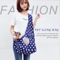 fashion canvas pet outing crossbody bag foreign trade pet shoulder bag resistant to grab wave point crossbody bag pet products