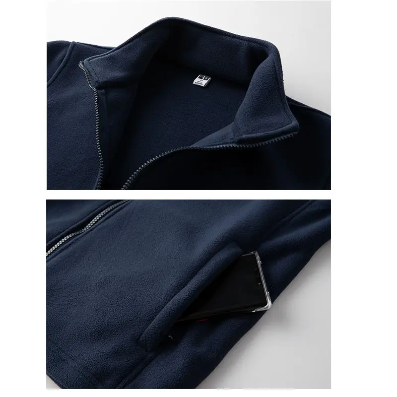 

Autumn Winter Fleece Women Polar Fleece Zipper Jacket Men Long Seleeve Outdoor Cardigan Couples Thicken Woman Plus Velvet Tops