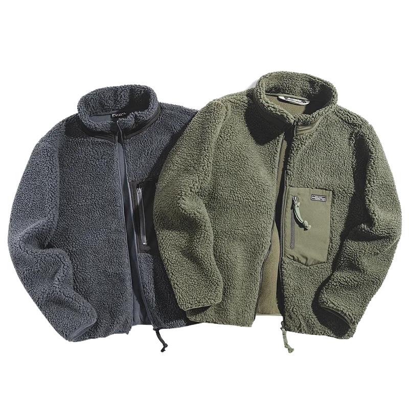 Maden из Полар флиса Мужская куртка осенне зимняя с капюшоном теплая оснастки