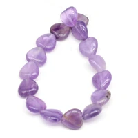 1pcs natural amethyst beads heart shape semi precious stones beads for jewelry making diy bracelets women gift 14mm