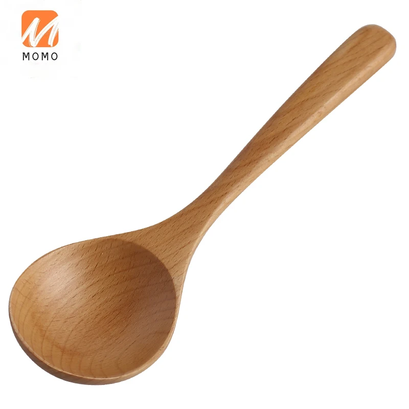 

Beech Long Handle Solid Wood Soup Spoon Household Unpainted Small Spoon Porridge Spoon Kitchen Wooden Spoon Large Wooden Spoon