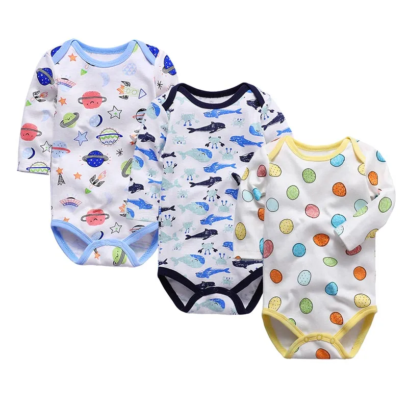 3 шт./лот одежда для маленьких девочек комбинезон новорожденных мальчиков с