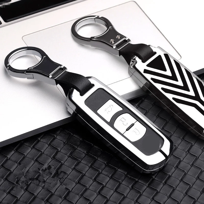 Чехол для ключей из цинкового сплава, чехол для ключей CarKey, набор для Mazda 2 3 6 Axela Atenza CX-5 CX5 CX-7 CX-9, кнопки Smart 2/3