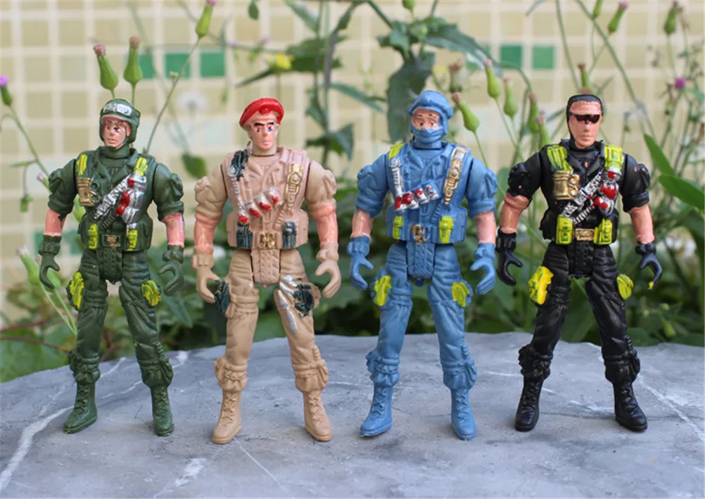 Фото 9 см подвижные солдатские игрушки Военная песочница модель игровой набор спецназ