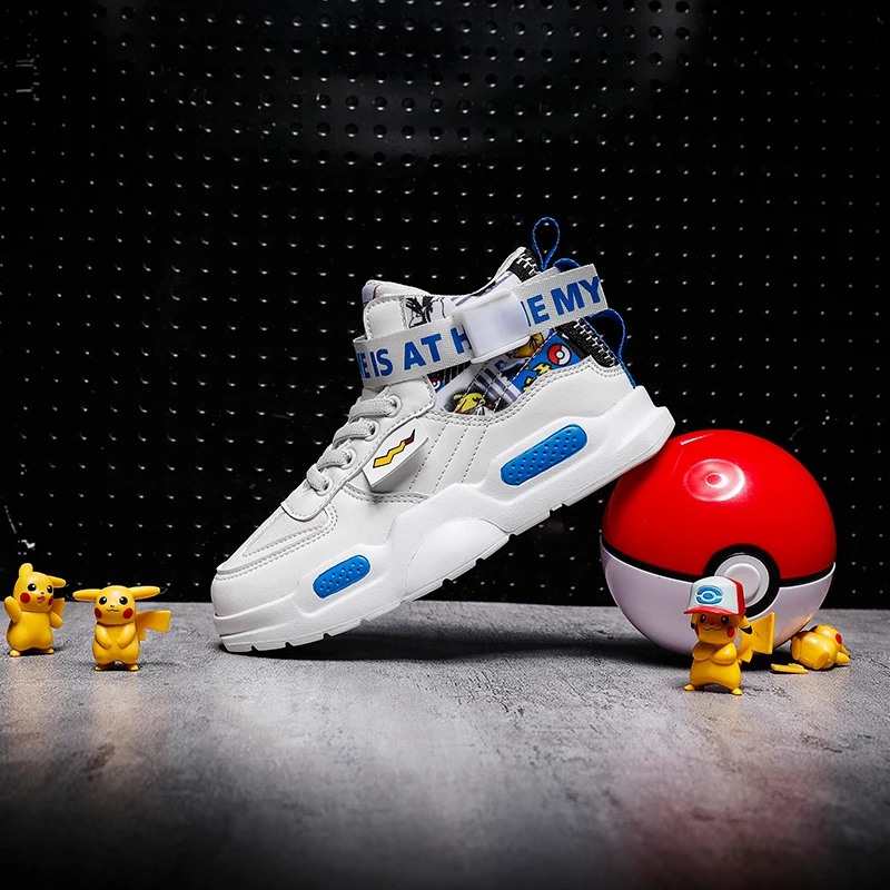 

Hot Sale Children Running Shoe for Boy Leather Teenager Shoe Boy White Blue Child Designer Sneakers High Top Kids School Shoes