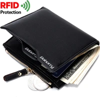 2022 fashion business wallet card holder mens coin purse zipper anti magnetic anti radio frequency identification rfid bag