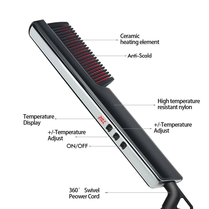 

LCD Straightening Irons Fast Warm-up Thermal Performance Professional Tourmaline Ceramic Heating Plate Hair Straightener